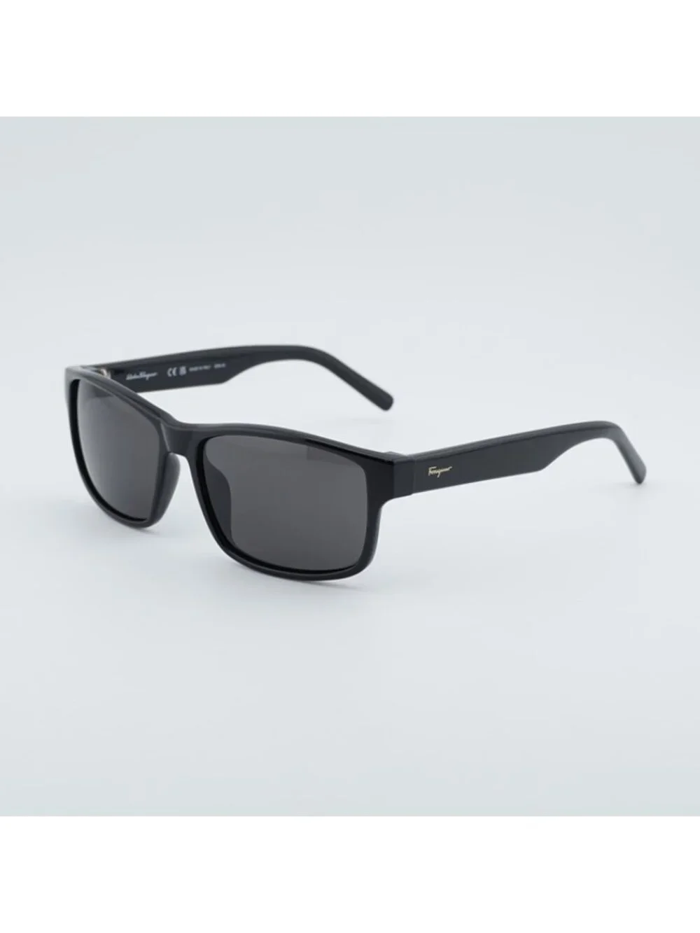 Salvatore Ferragamo SF960S 001 Sunglasses Black Rectangle Frame, Grey Lenses